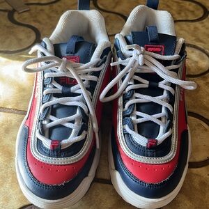 Fila Red White and Navy Sneakers